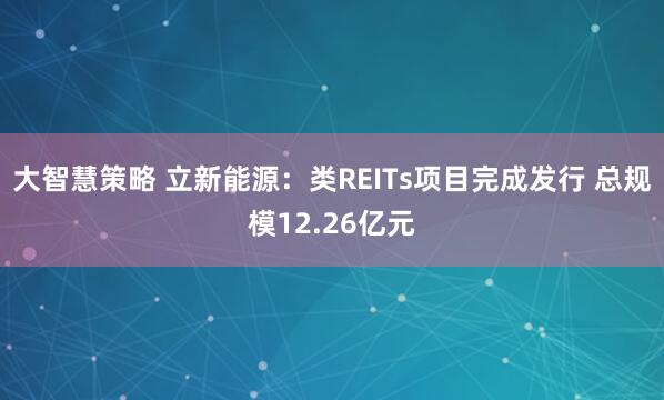 大智慧策略 立新能源:类REITs项目完成发行 总规模12.26亿元